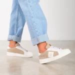 Zapatillas Blancas De Mujer Macera Borreguillo Beige. Popa.
